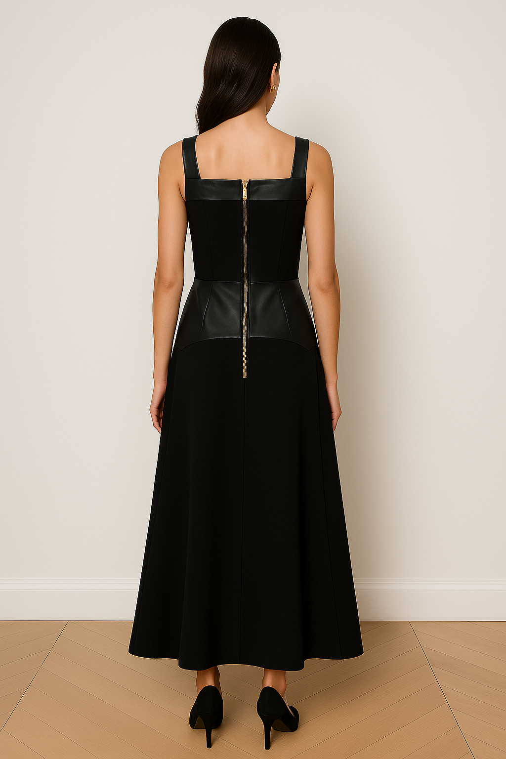 -Uzze Buzze Collection – Bianca – 2-Piece Black (Top & Long Skirt)