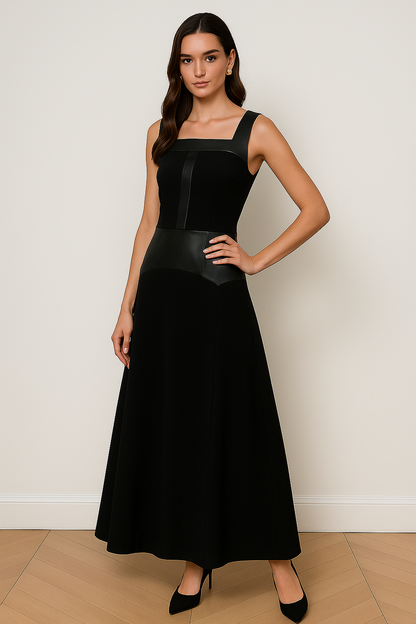 -Uzze Buzze Collection – Bianca – 2-Piece Black (Top & Long Skirt)