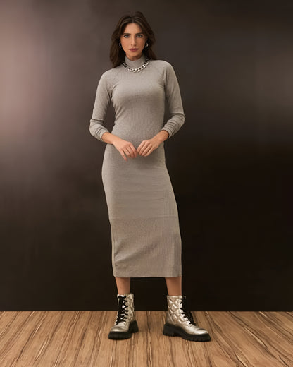 Uzze Buzze Collection – Maura - Long-Sleeve Cutout Midi Dress