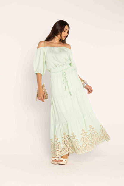 -Uzze Buzze Collection – Melissa - 2-Piece Set (Top + Maxi Skirt)