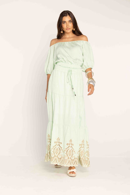 -Uzze Buzze Collection – Melissa - 2-Piece Set (Top + Maxi Skirt)