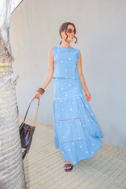 -Uzze Buzze Collection – Valkiria - 2-Piece Set (Top + Maxi Skirt)
