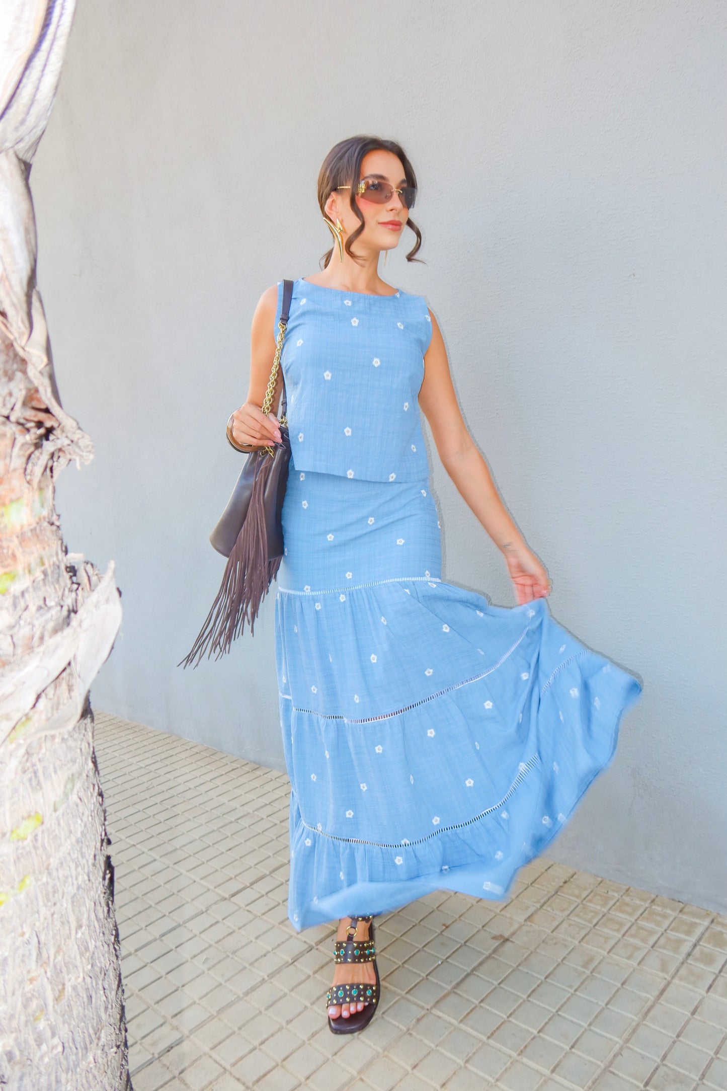 -Uzze Buzze Collection – Valkiria - 2-Piece Set (Top + Maxi Skirt)
