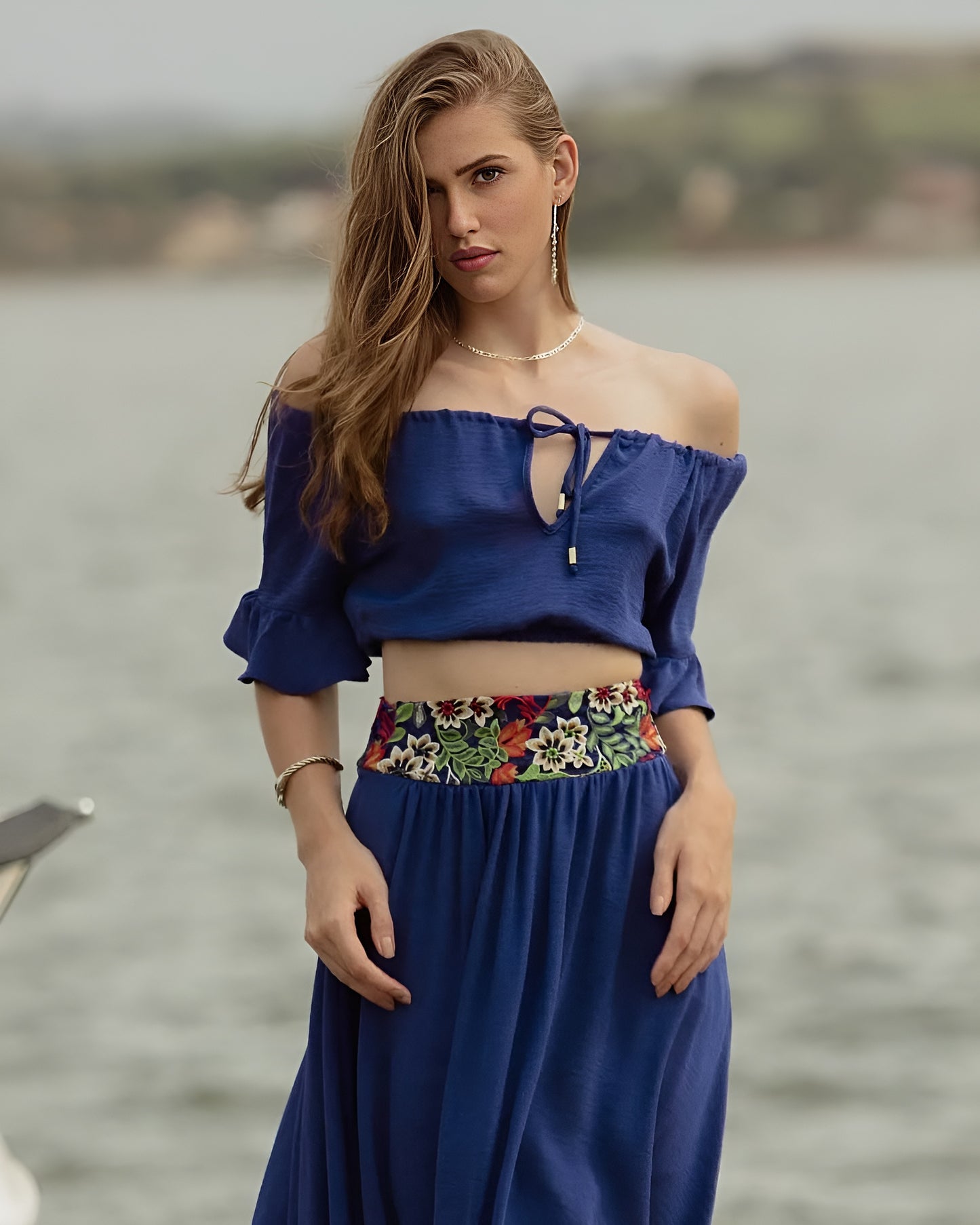 Uzze Buzze Collection – Nara - 2-Piece Set (Top + Midi Skirt)